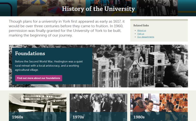 Looking to the past: Rebuilding the History of the University web pages