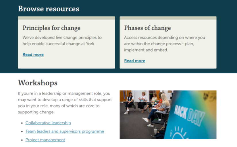 Making change happen web pages