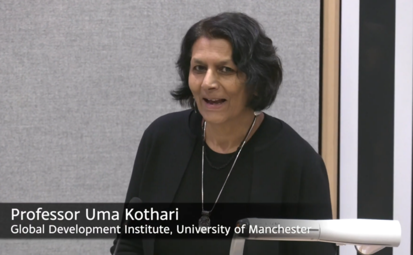 IGDC Annual Lecture 2023 – Uma Kothari’s Towards decoloniality and justice