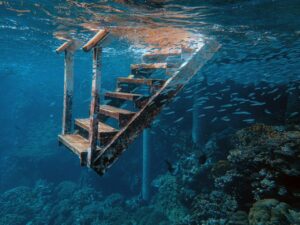 photo of stairs underwater