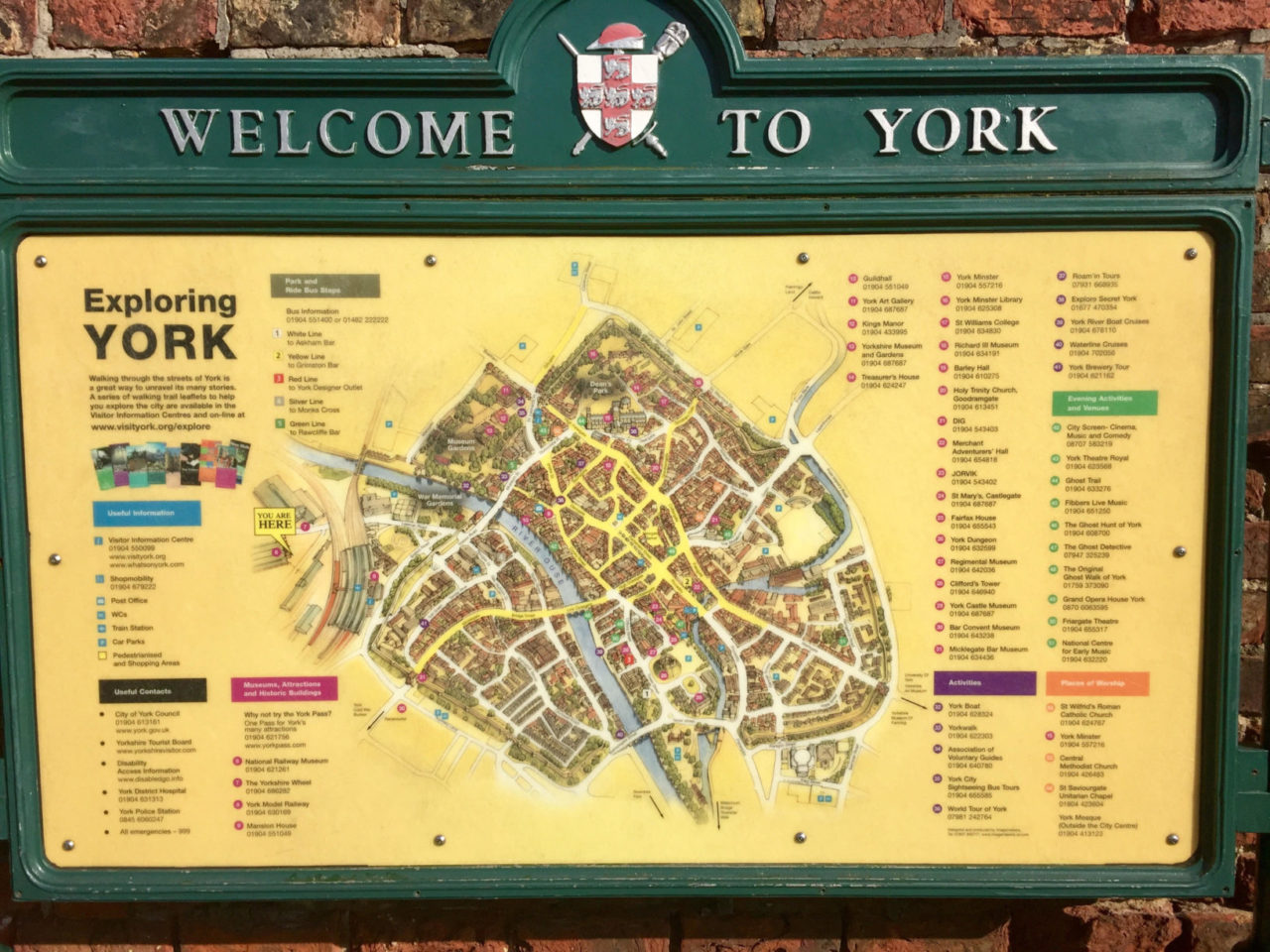 york uk tourist map